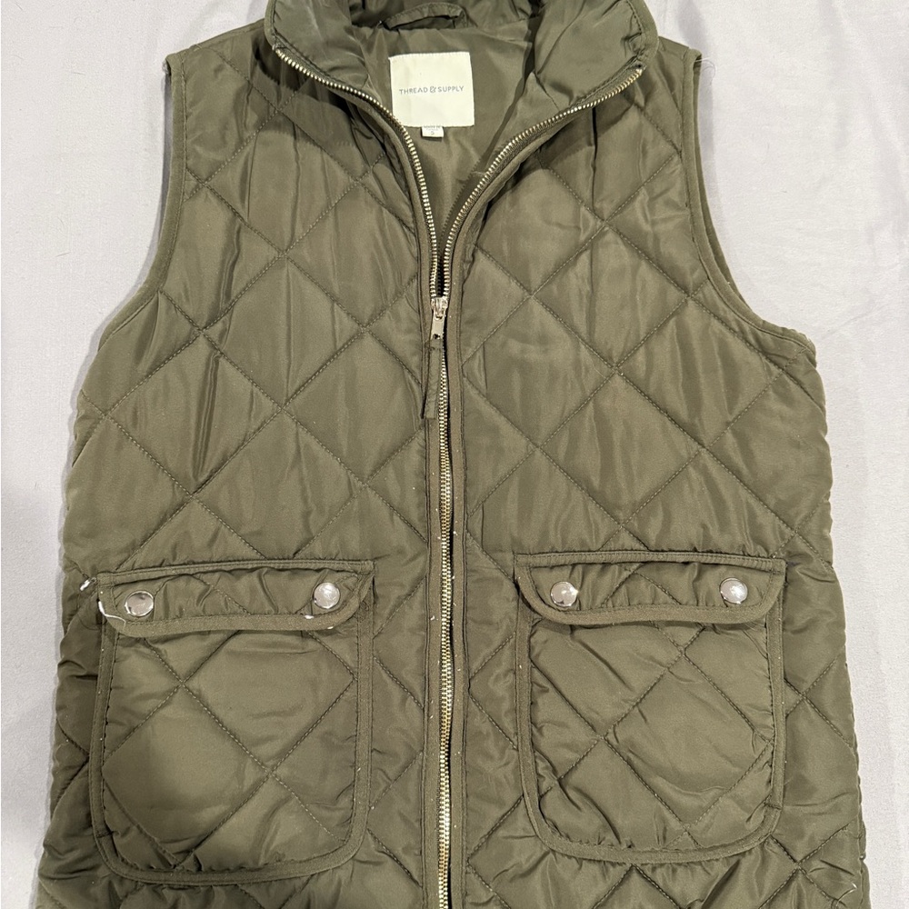 Thread & Supply Olive Quilted Vest